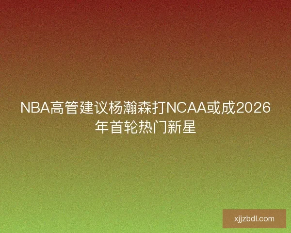 NBA高管建议杨瀚森打NCAA或成2026年首轮热门新星
