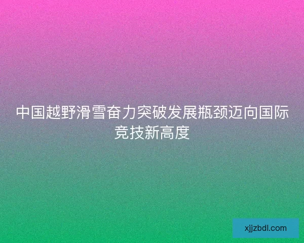 中国越野滑雪奋力突破发展瓶颈迈向国际竞技新高度