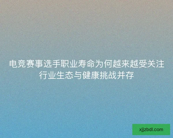 电竞赛事选手职业寿命为何越来越受关注行业生态与健康挑战并存